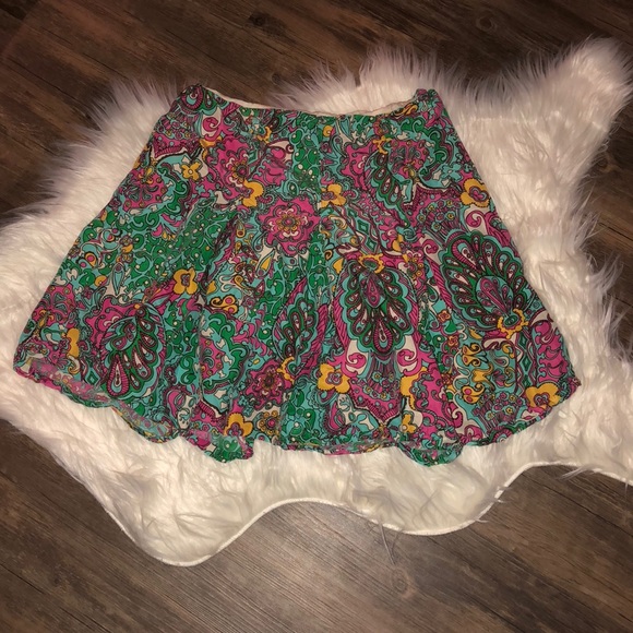 Lilly Pulitzer Dresses & Skirts - LILLY PULITZER PAISLEY PLEATED SILK SKIRT SIZE 4